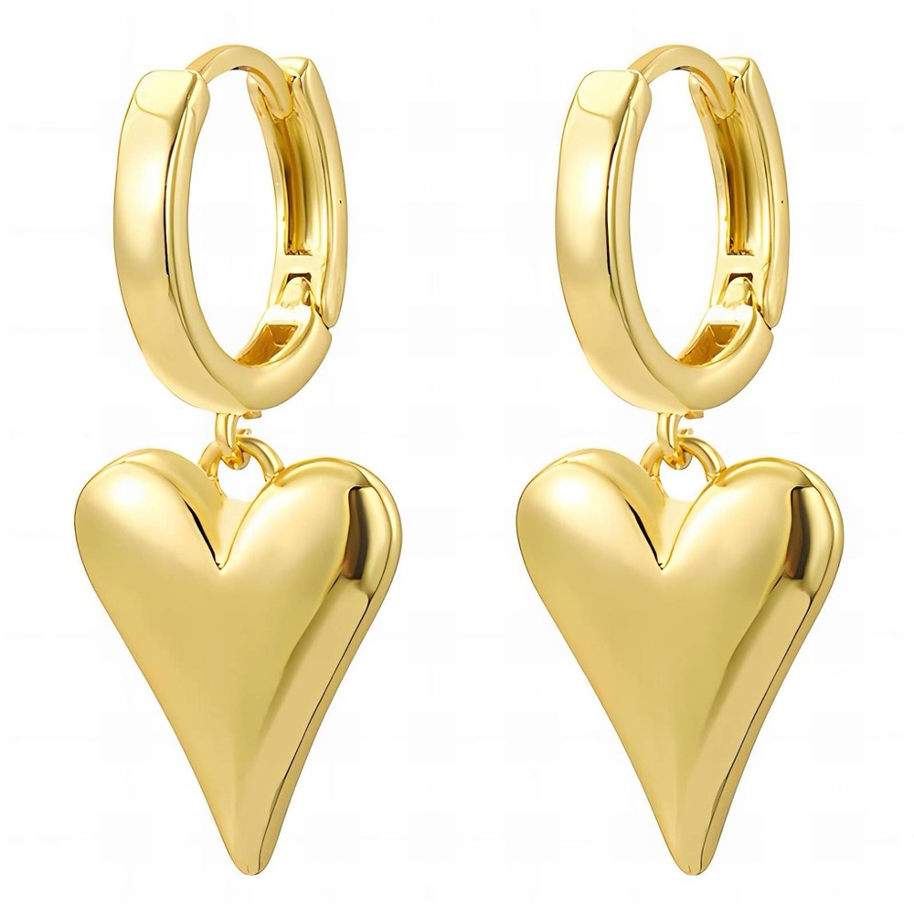 Gold Heart Hoop Earrings